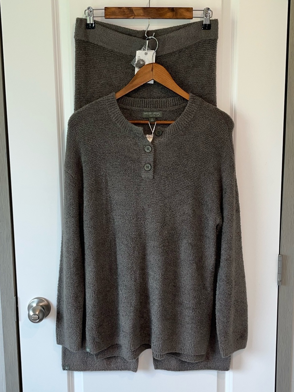 Barefoot Dreams Women's Set Sz Small CozyChic Lite Pullover Olive Ankle Length